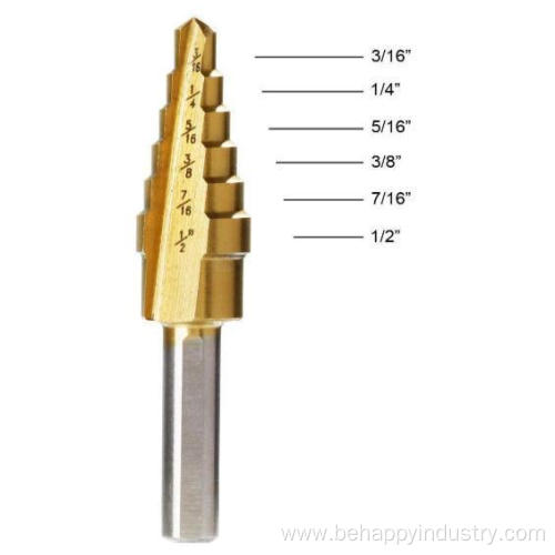 3PCS HSS Titanium Coated Step Drill Bit